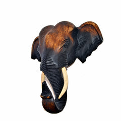 Hand Carved Hanging Elephant Head (20 inch)